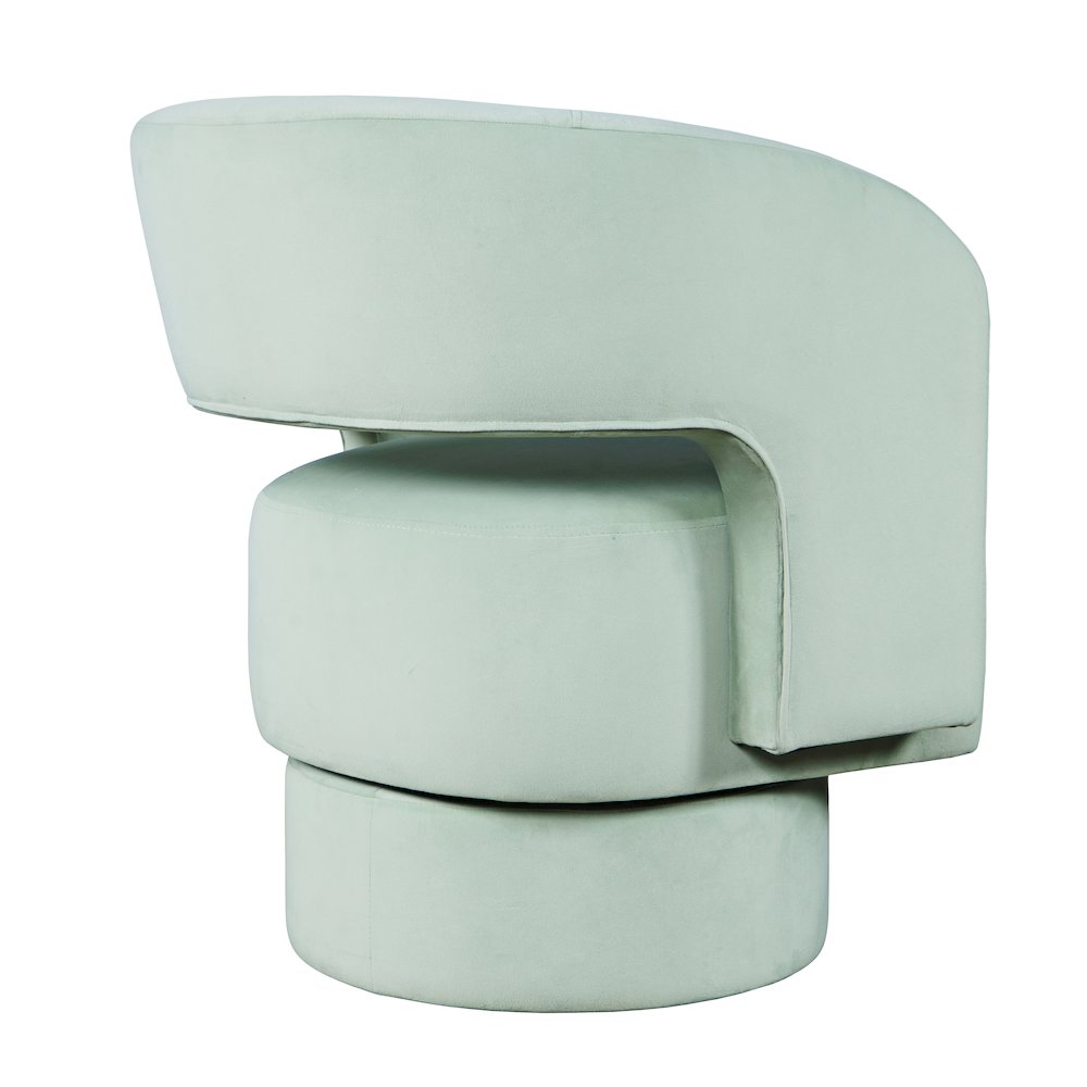 Mid-Century Modern Upholstered Split-Back Curved Sculpture Swivel Accent Chair. Picture 5