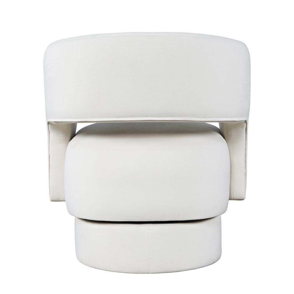 Mid-Century Modern Upholstered Split-Back Curved Sculpture Swivel Accent Chair. Picture 6