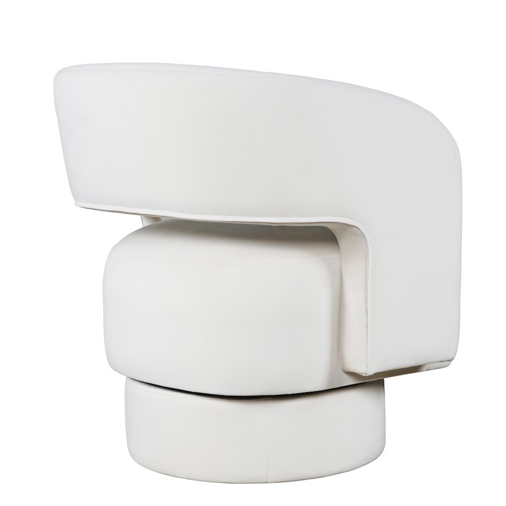 Mid-Century Modern Upholstered Split-Back Curved Sculpture Swivel Accent Chair. Picture 5