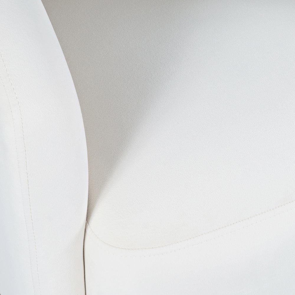 Mid-Century Modern Upholstered Split-Back Curved Sculpture Swivel Accent Chair. Picture 3
