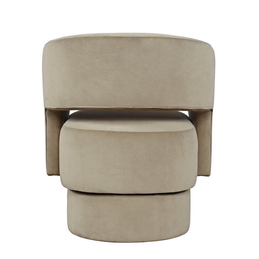 Mid-Century Modern Upholstered Split-Back Curved Sculpture Swivel Accent Chair. Picture 6