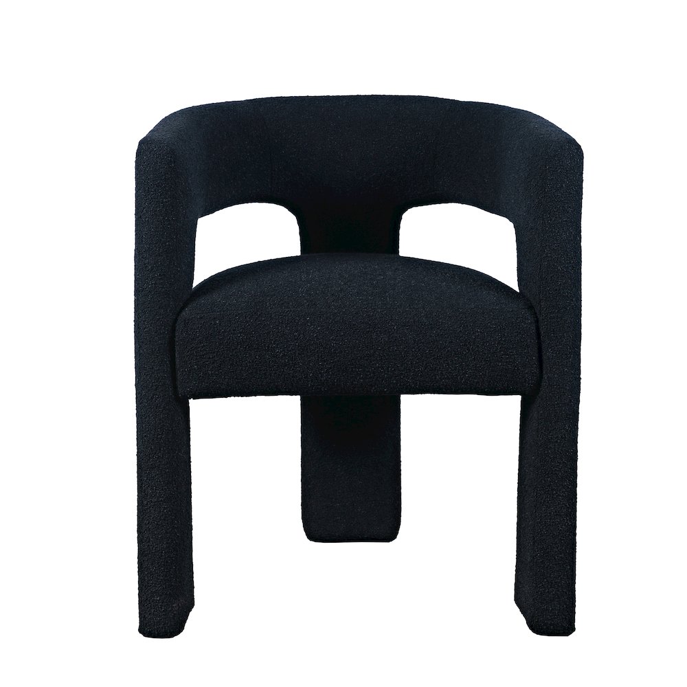 Sven Modern Contemporary Upholstered Three-Leg Curved Back Dining Chair. Picture 1