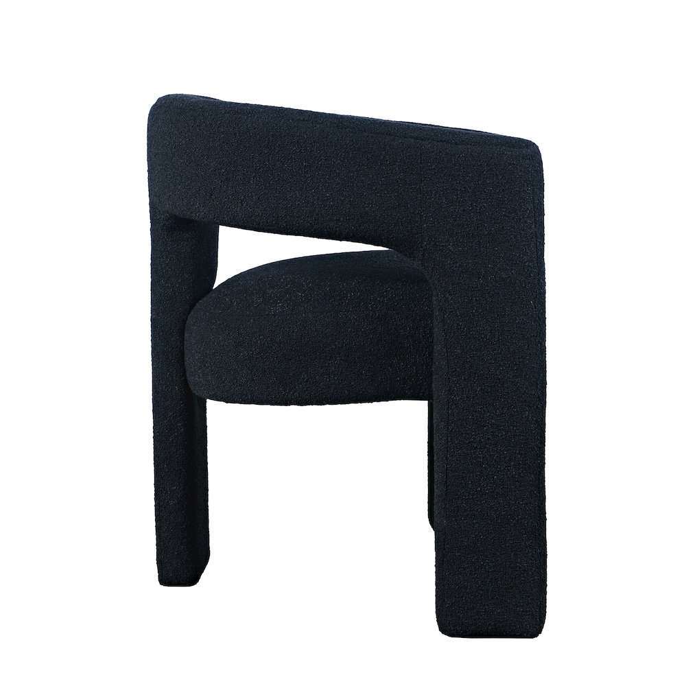 Sven Modern Contemporary Upholstered Three-Leg Curved Back Dining Chair. Picture 4