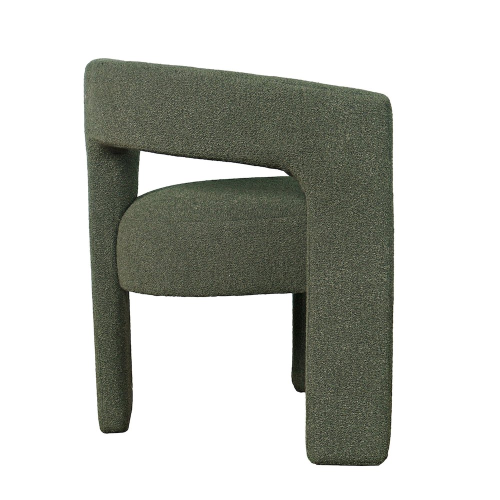 Sven Modern Contemporary Upholstered Three-Leg Curved Back Dining Chair. Picture 4