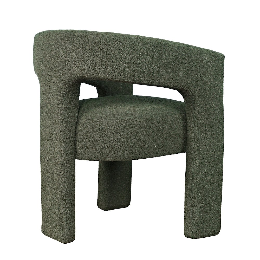Sven Modern Contemporary Upholstered Three-Leg Curved Back Dining Chair. Picture 5