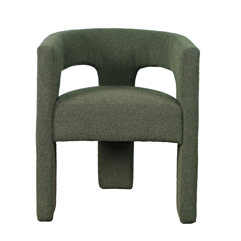 Sven Modern Contemporary Upholstered Three-Leg Curved Back Dining Chair. Picture 1