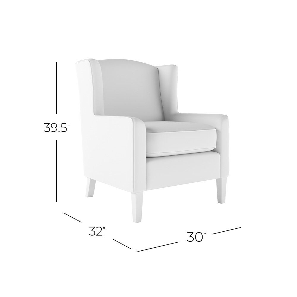 Thompson Traditional Vintage Classic Wingback Upholstered Accent Chair. Picture 6
