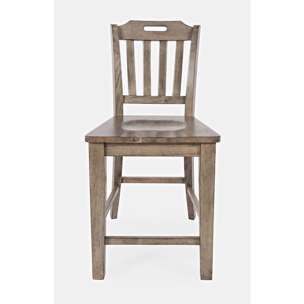 Solid Wood Slatback Handle Counter Height Barstool (Set of 2). Picture 1