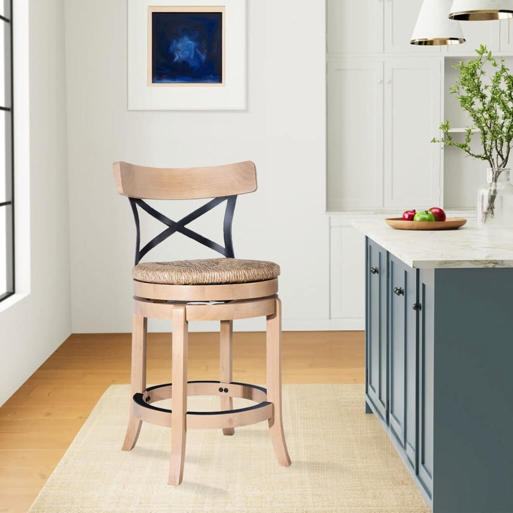 Myrtle Swivel Counter Stool - Blonde Oak. Picture 8