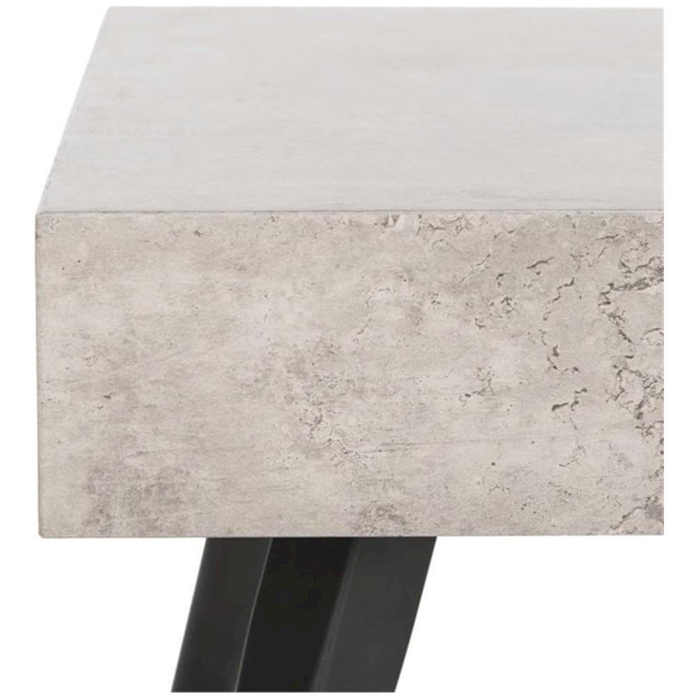 Home Collection Cedric Light Grey and Black Rectangular Midcentury Modern Coffee Table. Picture 3