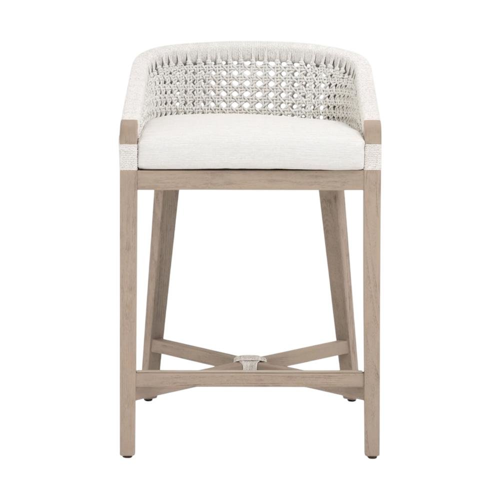 Outdoor Counter Stool with Reversible Cushion and Teak Frame. Picture 4