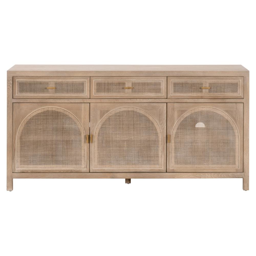 Gray Wood Buffet Cabinet – Bar Cabinet with Storage and Sideboard Design. Picture 4