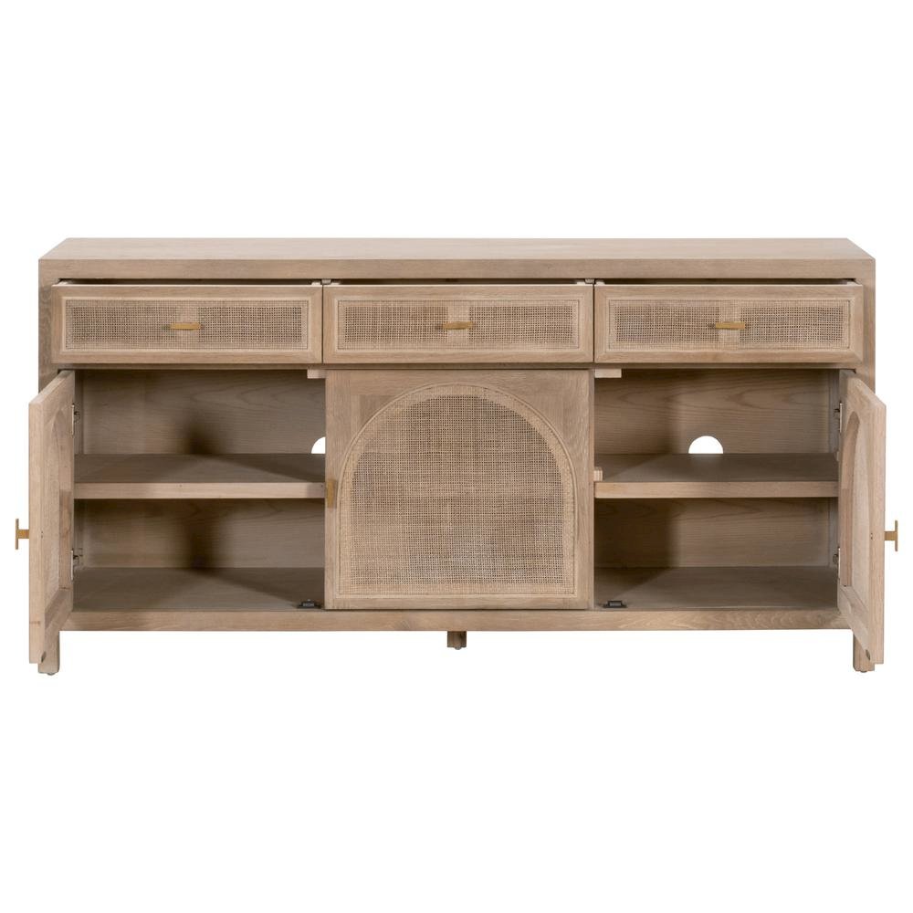 Gray Wood Buffet Cabinet – Bar Cabinet with Storage and Sideboard Design. Picture 5