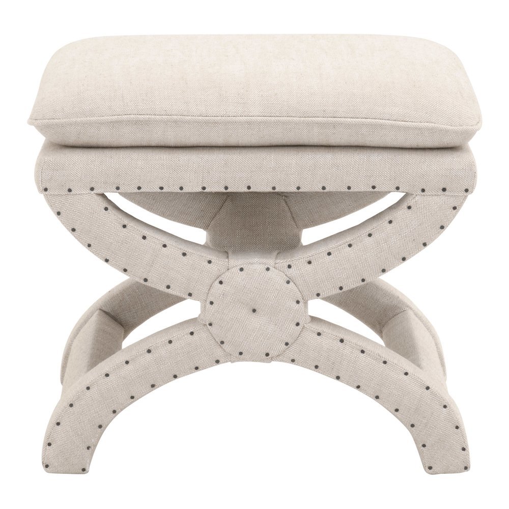 Ottoman Beige, Pillow-Top Seat, Curved X-Base. Picture 4