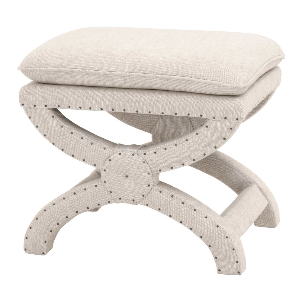 Ottoman Beige, Pillow-Top Seat, Curved X-Base. Picture 1