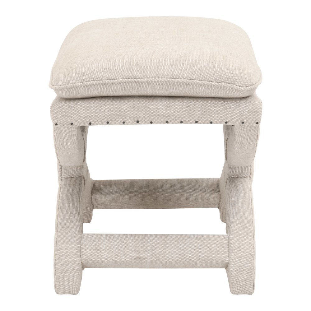 Ottoman Beige, Pillow-Top Seat, Curved X-Base. Picture 5