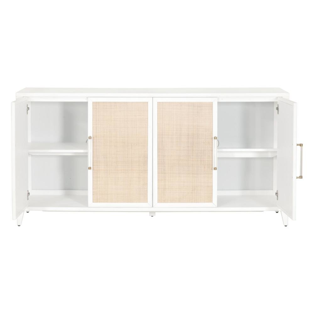 White Buffet Cabinet with Storage – Rattan Sideboard Cabinet for Bar Use. Picture 4