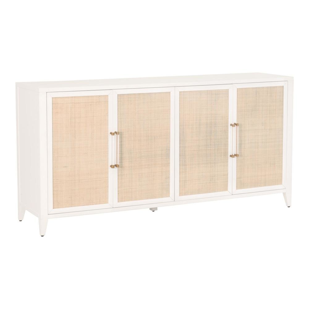 White Buffet Cabinet with Storage – Rattan Sideboard Cabinet for Bar Use. Picture 5