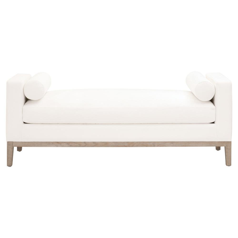 Gray Boucle Upholstered Bench for King Bed – Bedroom Bench. Picture 4