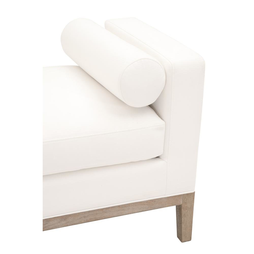 Gray Boucle Upholstered Bench for King Bed – Bedroom Bench. Picture 5