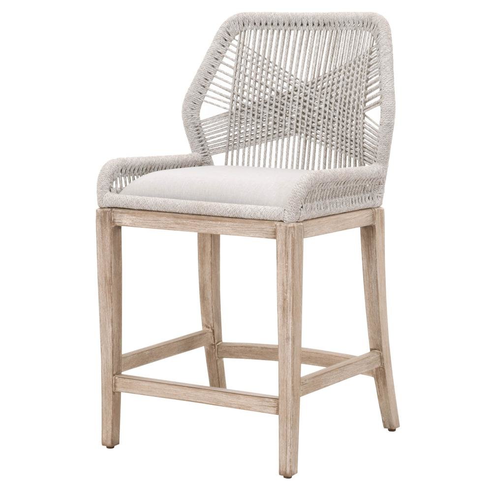 Gray Counter Stool with Mahogany Frame, Brown Bar Stool and Bar Chair Design. Picture 1