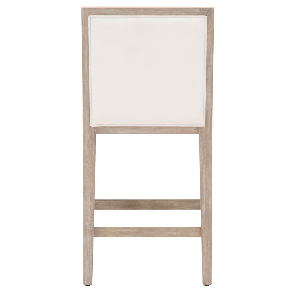 White Counter Stool 2-Piece Set, Upholstered, Rubberwood Frame. Picture 8