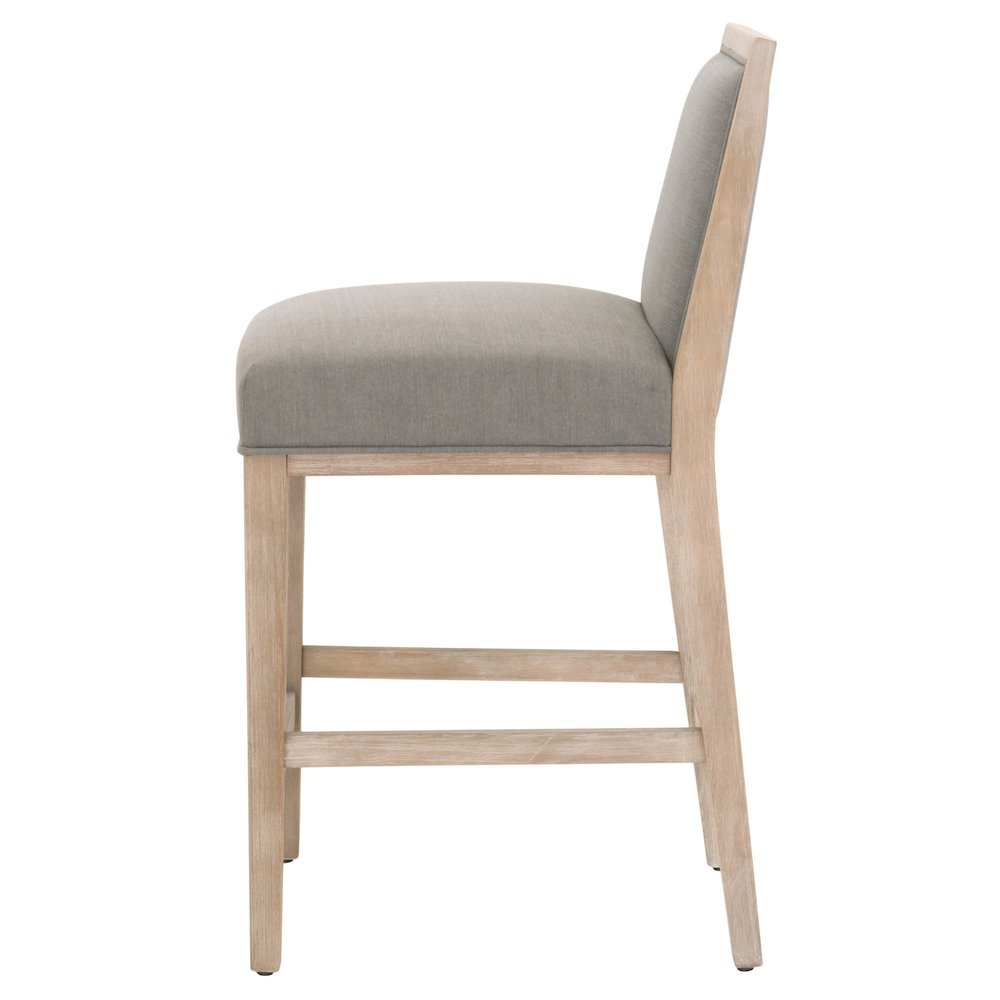 Gray Task Stool 2-Piece Set, Upholstered, Rubberwood Frame. Picture 8