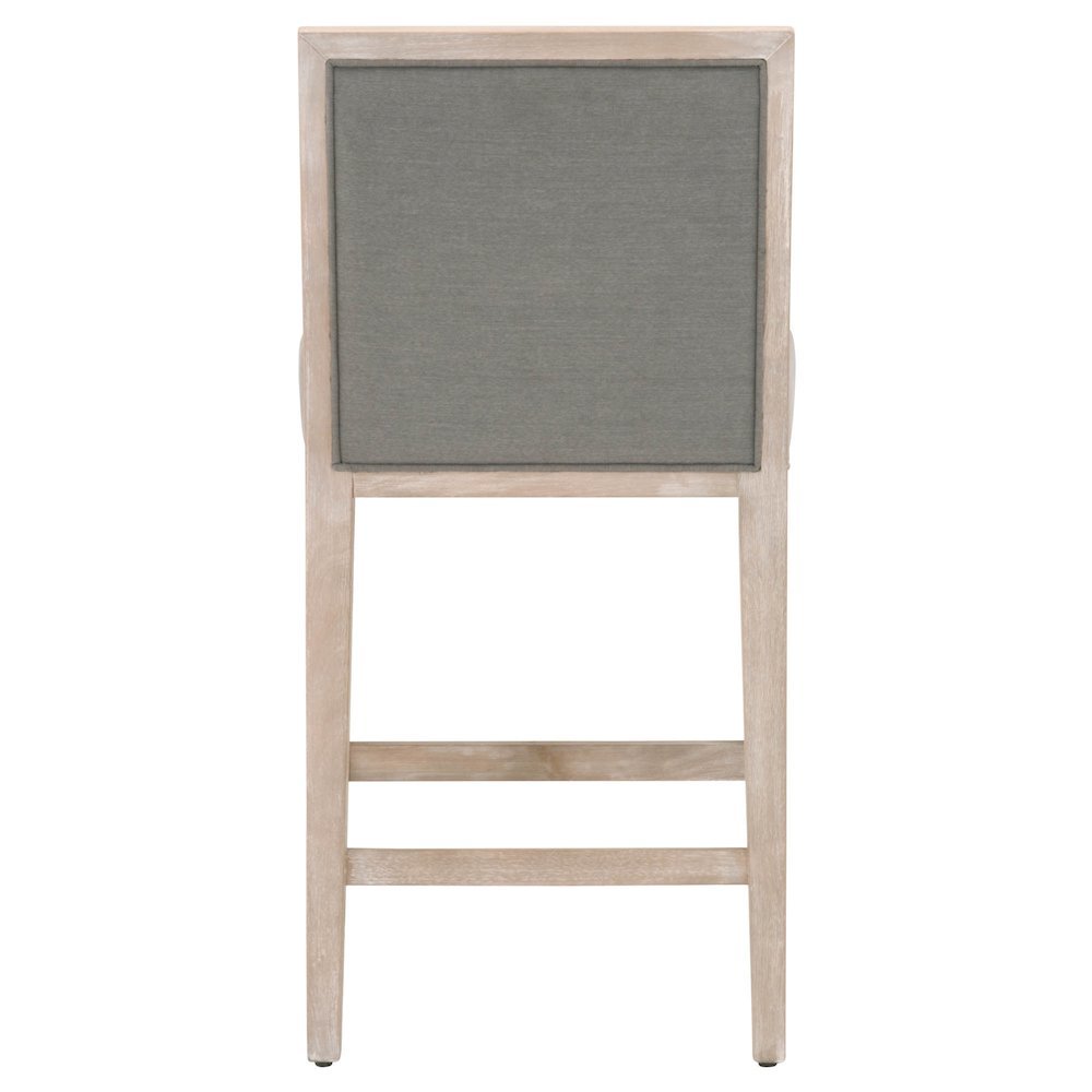Gray Task Stool 2-Piece Set, Upholstered, Rubberwood Frame. Picture 7