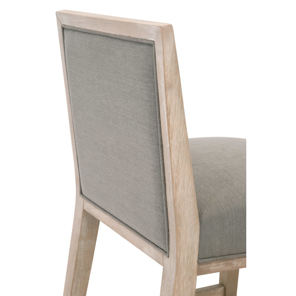 Gray Task Stool 2-Piece Set, Upholstered, Rubberwood Frame. Picture 9