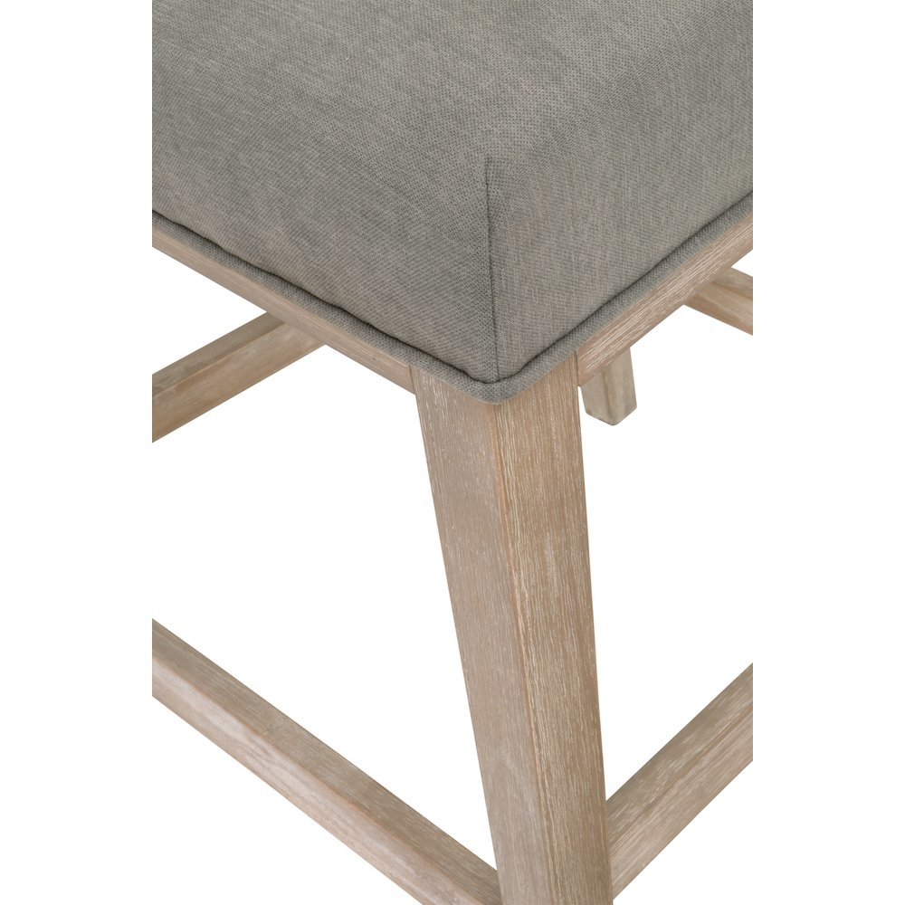 Gray Task Stool 2-Piece Set, Upholstered, Rubberwood Frame. Picture 10