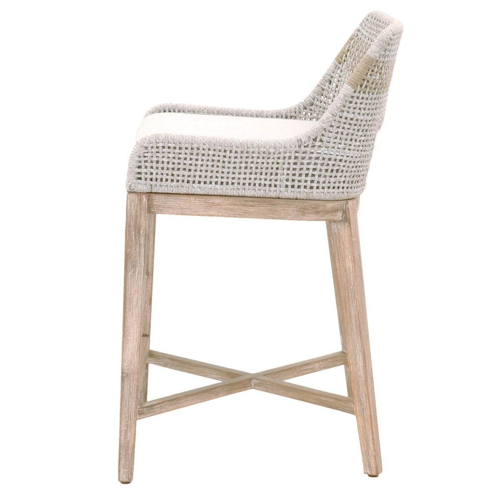 Gray Counter Stool with Mahogany Frame – Counter Height Chair Bar Seat. Picture 5