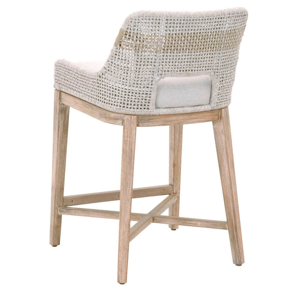 Gray Counter Stool with Mahogany Frame – Counter Height Chair Bar Seat. Picture 6