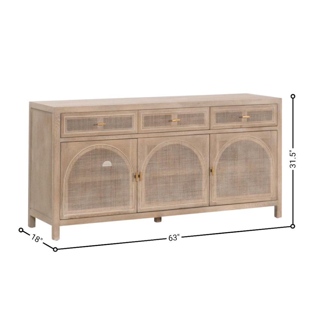 Gray Wood Buffet Cabinet – Bar Cabinet with Storage and Sideboard Design. Picture 12