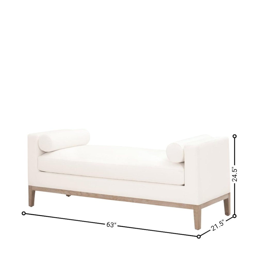 Gray Boucle Upholstered Bench for King Bed – Bedroom Bench. Picture 7