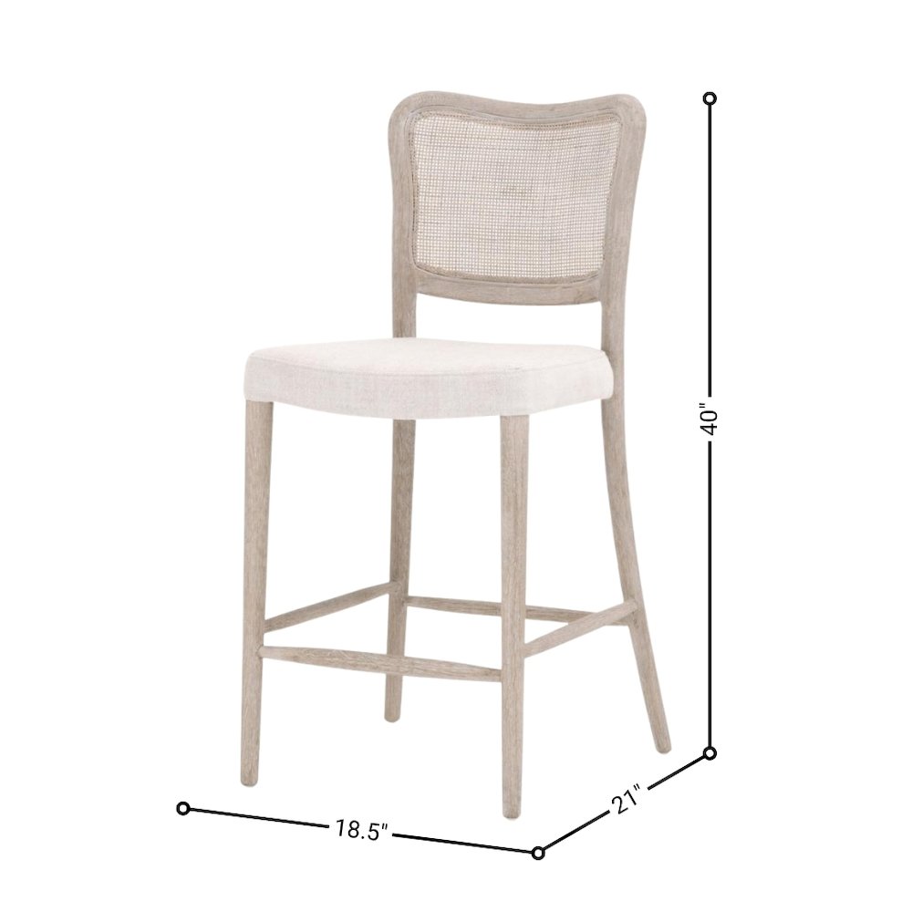 Gray Counter Stool with Backrest – Wooden Counter Height Bar Chair. Picture 9