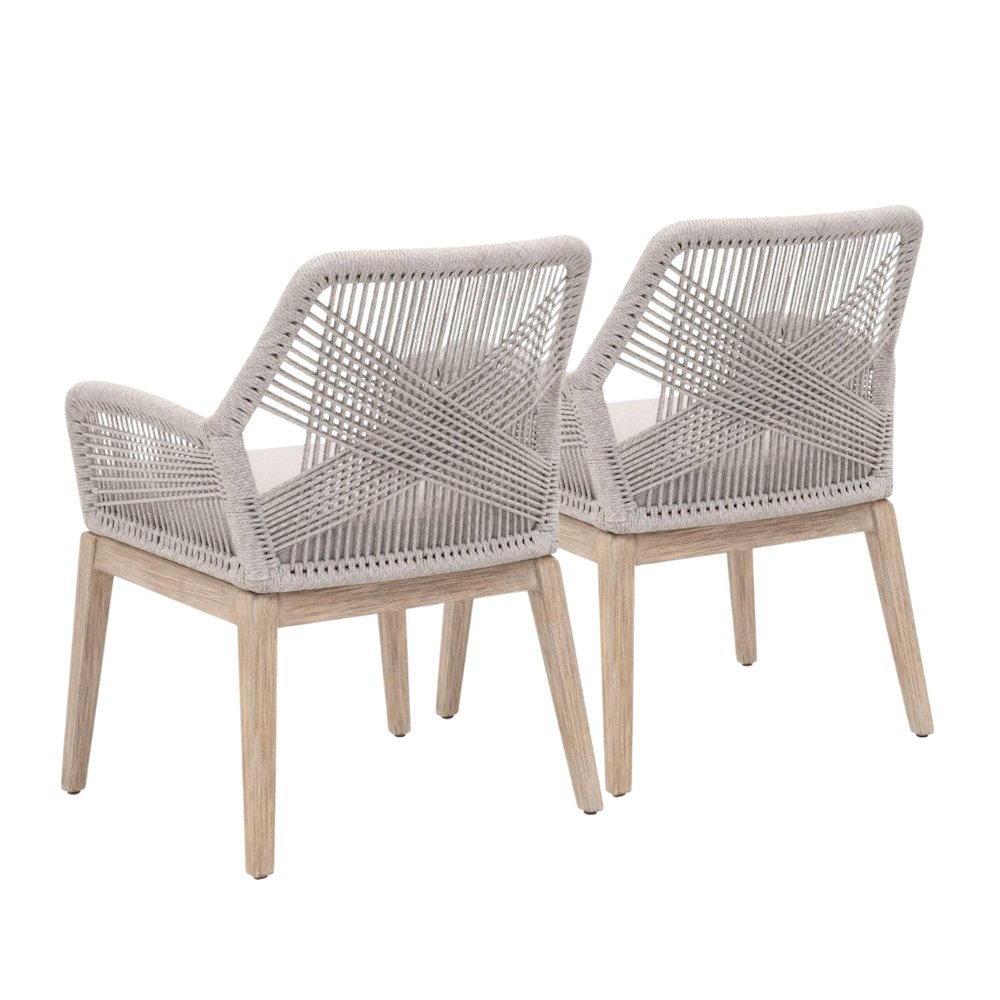 Gray Woven Armchair Set – Accent Chairs Set of 2 for Living Room Seating. Picture 5
