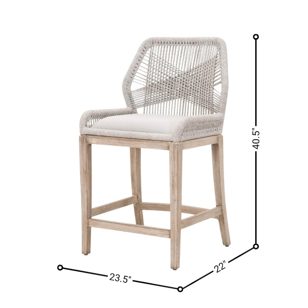 Gray Counter Stool with Mahogany Frame, Brown Bar Stool and Bar Chair Design. Picture 8