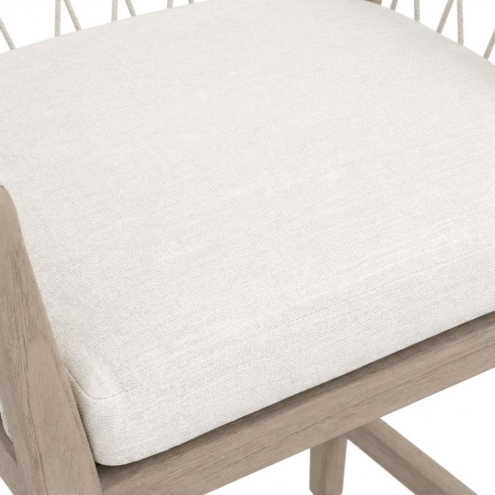 Transitional Pacific Outdoor Counter Stool, Reversible Seat Cushion, Wash Finish. Picture 5