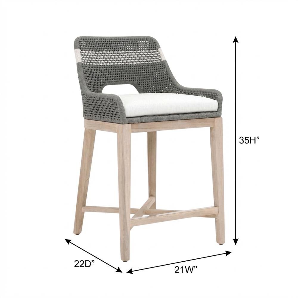 Transitional Outdoor Counter Stool with Removable Cushion and Modern Design. Picture 7