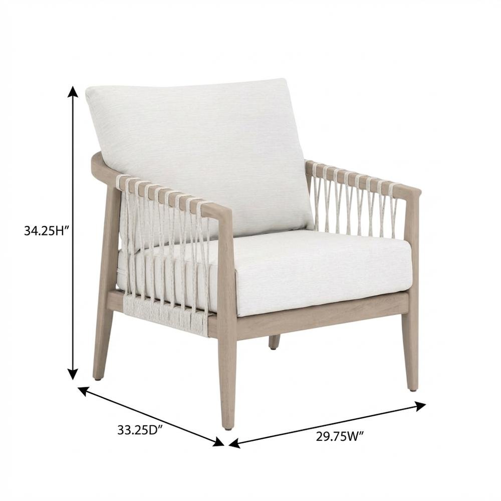 Transitional Pacific Outdoor Club Chair With Reversible Removable Cushion. Picture 7