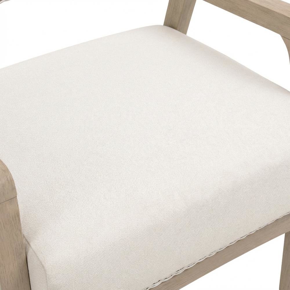 Transitional Outdoor Club Chair with Washed Ever Teak Finish, Performance Fabric. Picture 5