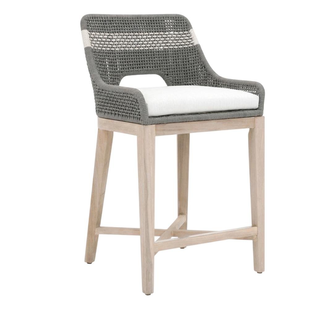 Transitional Outdoor Counter Stool with Removable Cushion and Modern Design. Picture 1