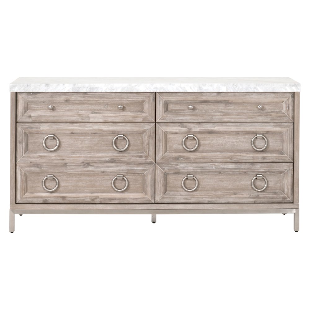Traditions Transitional Azure Carrera 6-Drawer Double Dresser. Picture 1