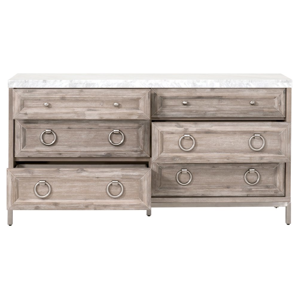 Traditions Transitional Azure Carrera 6-Drawer Double Dresser. Picture 2