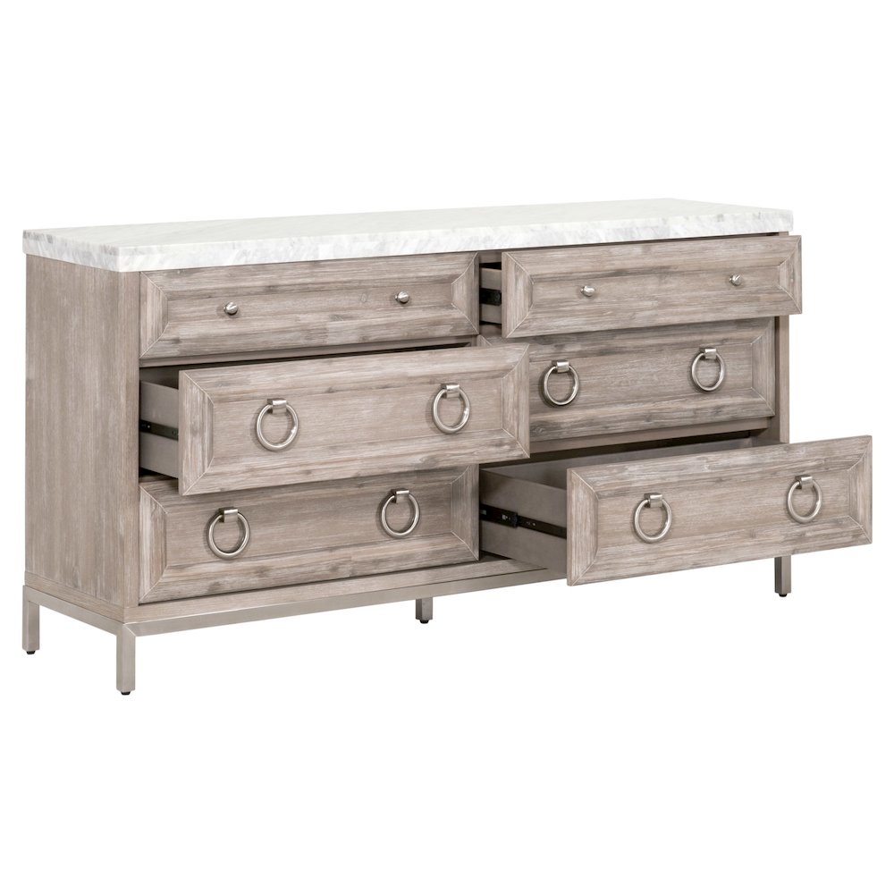 Traditions Transitional Azure Carrera 6-Drawer Double Dresser. Picture 4