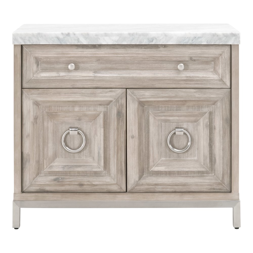 Traditions Transitional Azure Carrera Media Chest. Picture 1