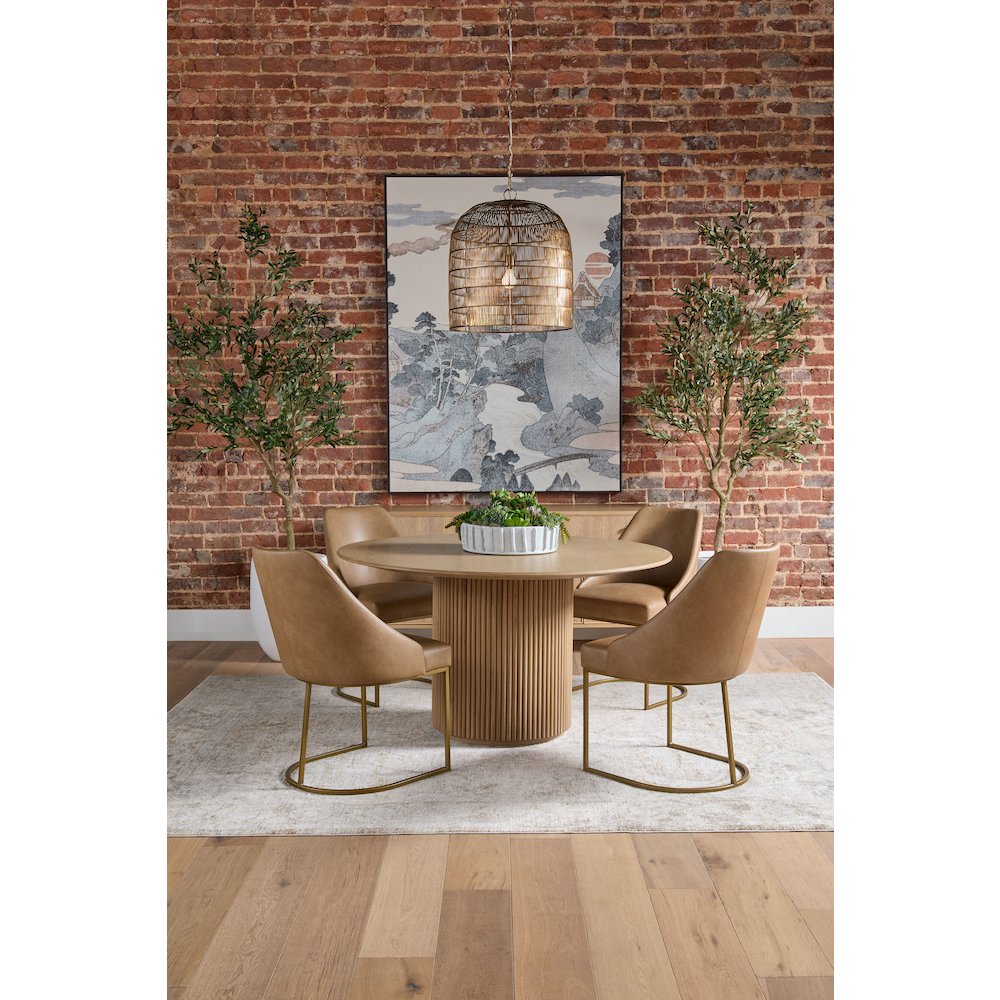 Bronze Bay Transitional Belfast 54" Round Dining Table. Picture 11