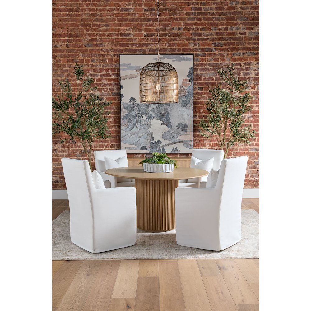 Bronze Bay Transitional Belfast 54" Round Dining Table. Picture 12