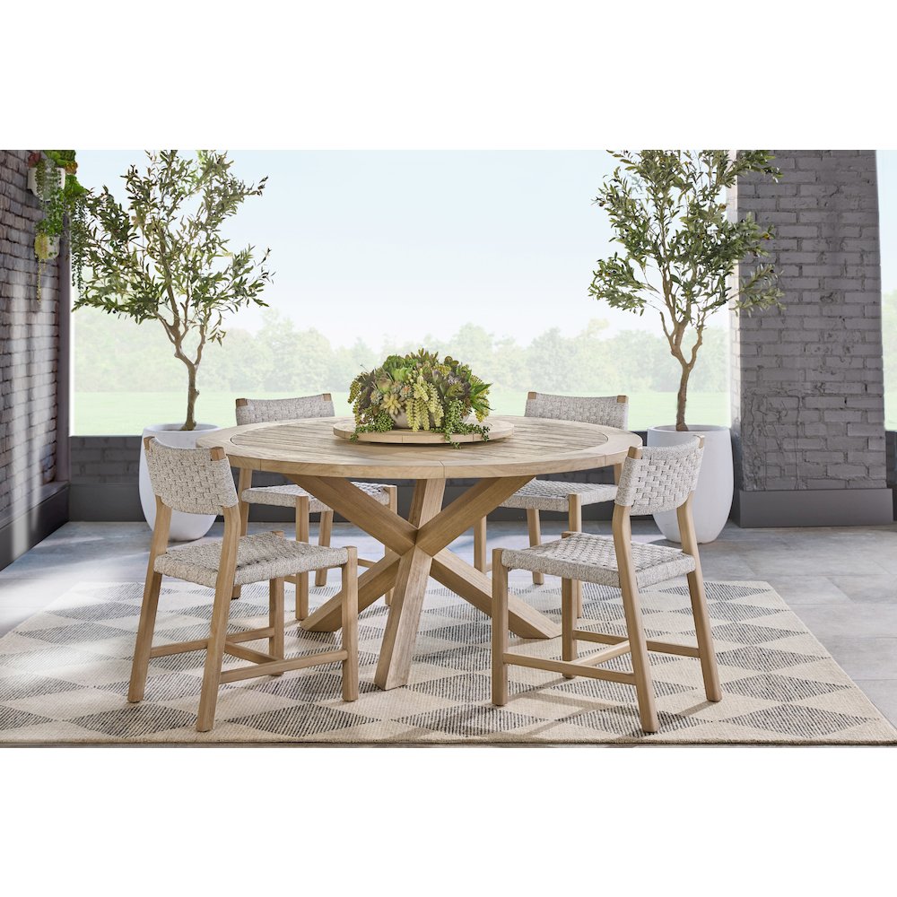 Woven - Outdoor  Transitional Boca Outdoor Lazy Susan. Picture 10