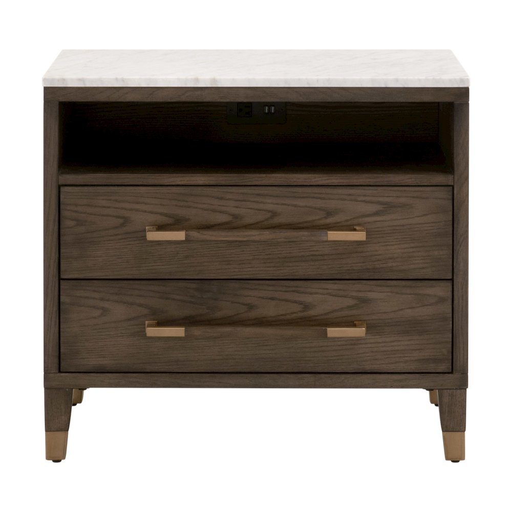 Bronze Bay Transitional Cambria 2-Drawer Nightstand. Picture 1